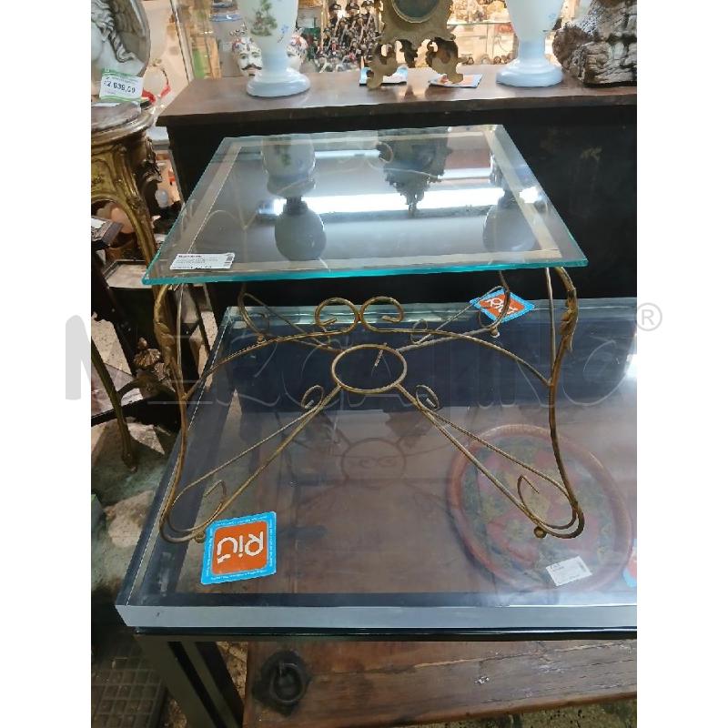 TAVOLINO SALOTTO MET DORATO P/CRIST | Mercatino dell'Usato Roma garbatella 1