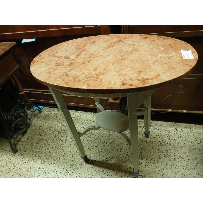 TAVOLINO SHABBY PIANO MARMO OVALE  | Mercatino dell'Usato Roma garbatella 1