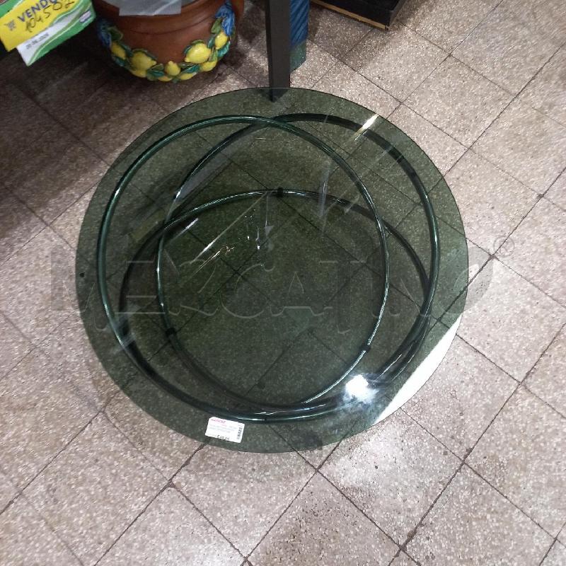 TAVOLINO TONDO BASSO CROMO VETRO FUMÈ | Mercatino dell'Usato Roma garbatella 2