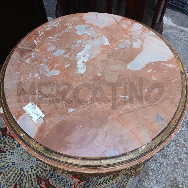 TAVOLINO TONDO LEGNO DORATO PIANO MARMO | Mercatino dell'Usato Roma garbatella 3