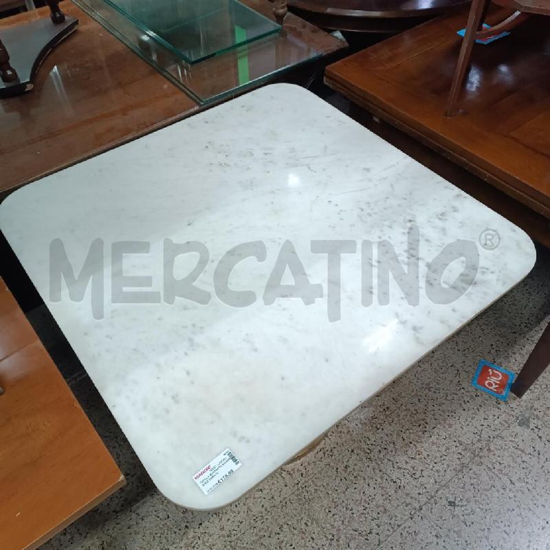 TAVOLO QUADRATO MARMO BASE DORATA  | Mercatino dell'Usato Roma garbatella 2