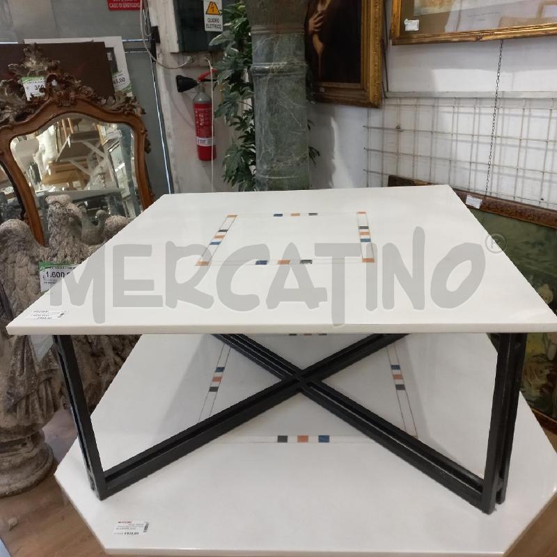 TAVOLO SALOTTO QUADRATO MARMO BIANCO  | Mercatino dell'Usato Roma garbatella 1