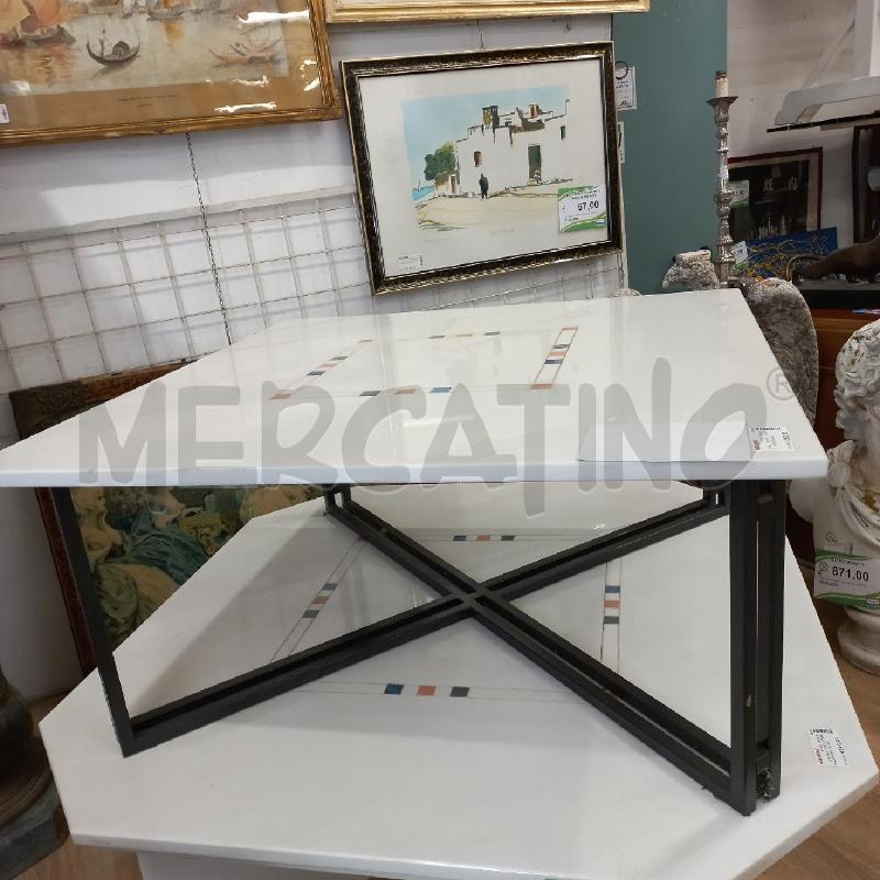 TAVOLO SALOTTO QUADRATO MARMO BIANCO  | Mercatino dell'Usato Roma garbatella 3