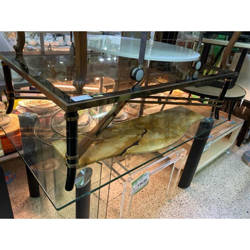 TAVOLO SALOTTO RETTANGOLARE PIANO VETRO FUME  | Mercatino dell'Usato Roma garbatella 1