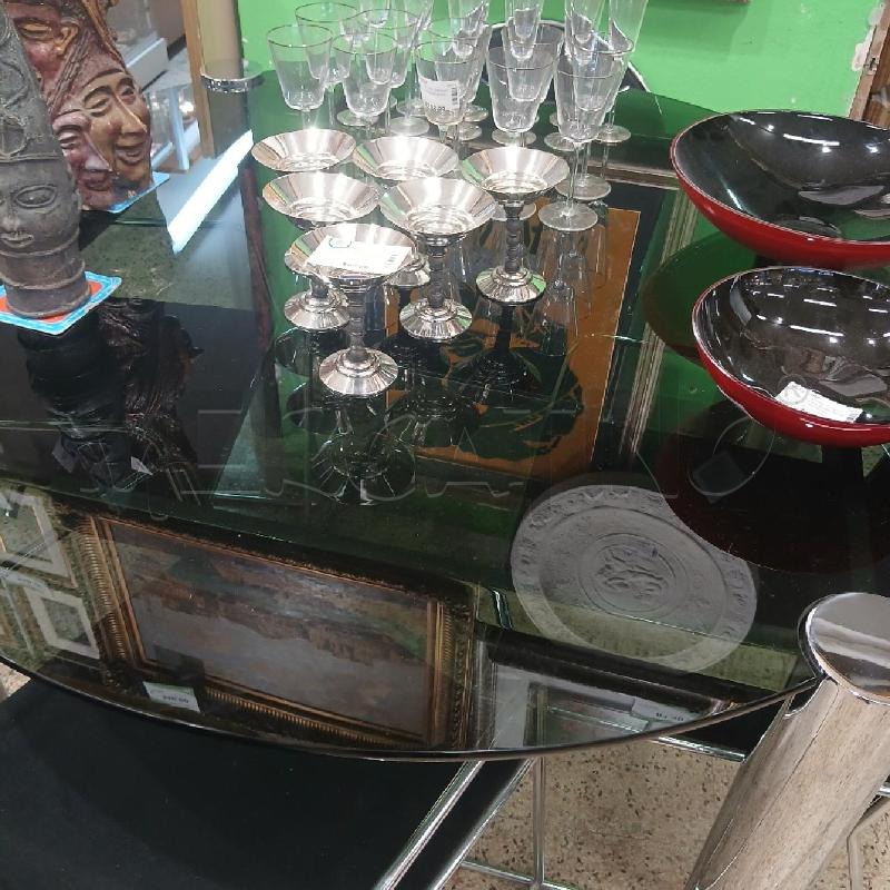 TAVOLO TONDO CROMATO VETRO TONE + 4 SEDIE CROMATE  | Mercatino dell'Usato Roma garbatella 5