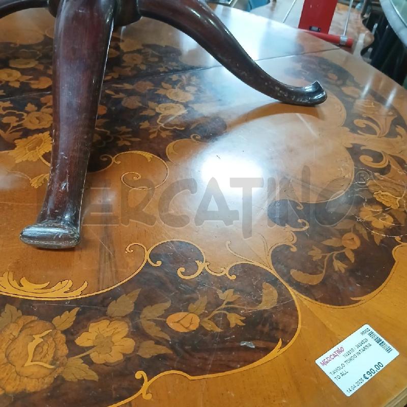 TAVOLO TONDO INTARSIATO ALL | Mercatino dell'Usato Roma garbatella 4