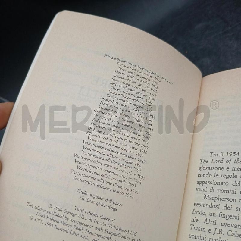 TOLKIEN IL SIGNORE DEGLI ANELLI 28 RIST | Mercatino dell'Usato Roma garbatella 4