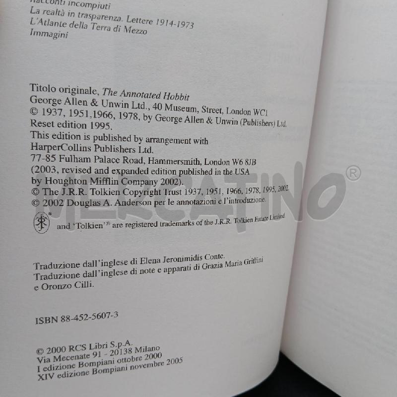 TOPLKIEN LO HOBBIT BOMPIANI XIV EDIZOIONE ANDERSON  | Mercatino dell'Usato Roma garbatella 4
