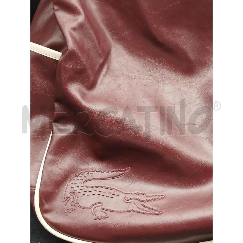 TRACOLLA DONNA PELLE LACOSTE BORDEAUX | Mercatino dell'Usato Roma garbatella 2