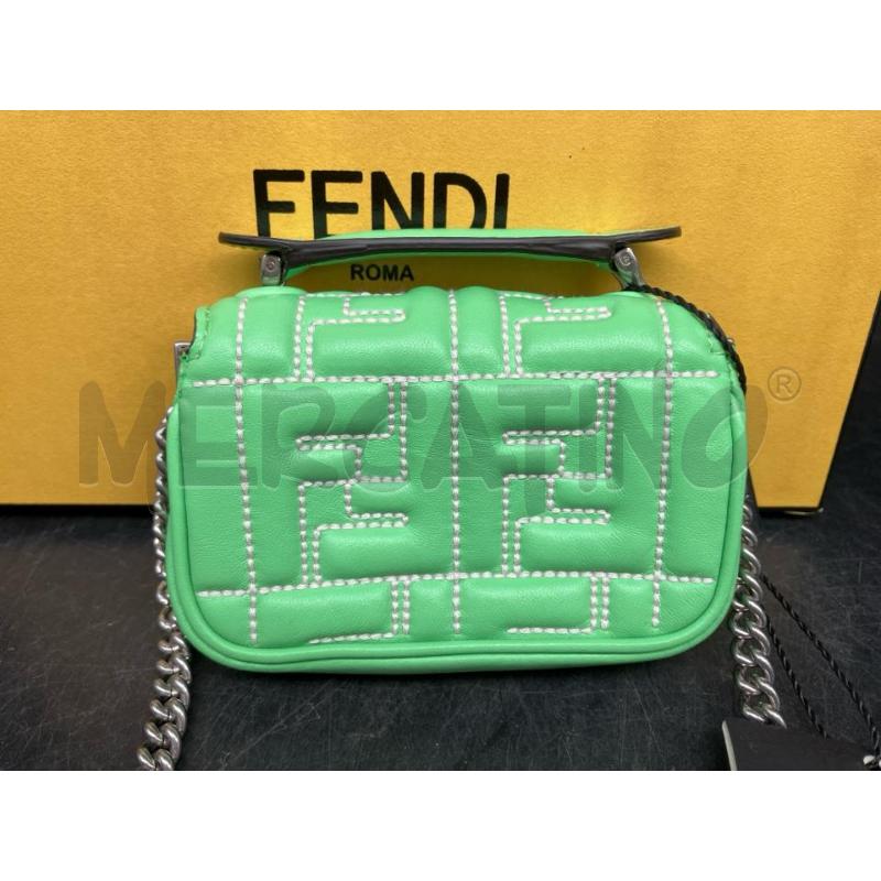 TRACOLLA D FENDI MINI BAGUETTE VERDE  | Mercatino dell'Usato Roma garbatella 3