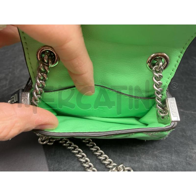 TRACOLLA D FENDI MINI BAGUETTE VERDE  | Mercatino dell'Usato Roma garbatella 5
