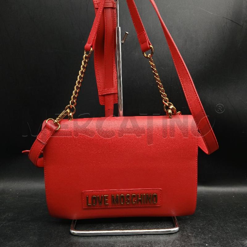 TRACOLLA LOVE MOSCHINO ROSSO LOGO DORATO  | Mercatino dell'Usato Roma garbatella 2