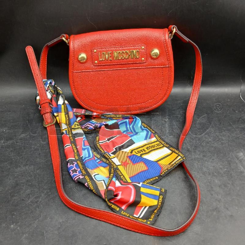 TRACOLLA LOVE MOSCHINO ROSSO LOGO DORATO + FOULARD | Mercatino dell'Usato Roma garbatella 1