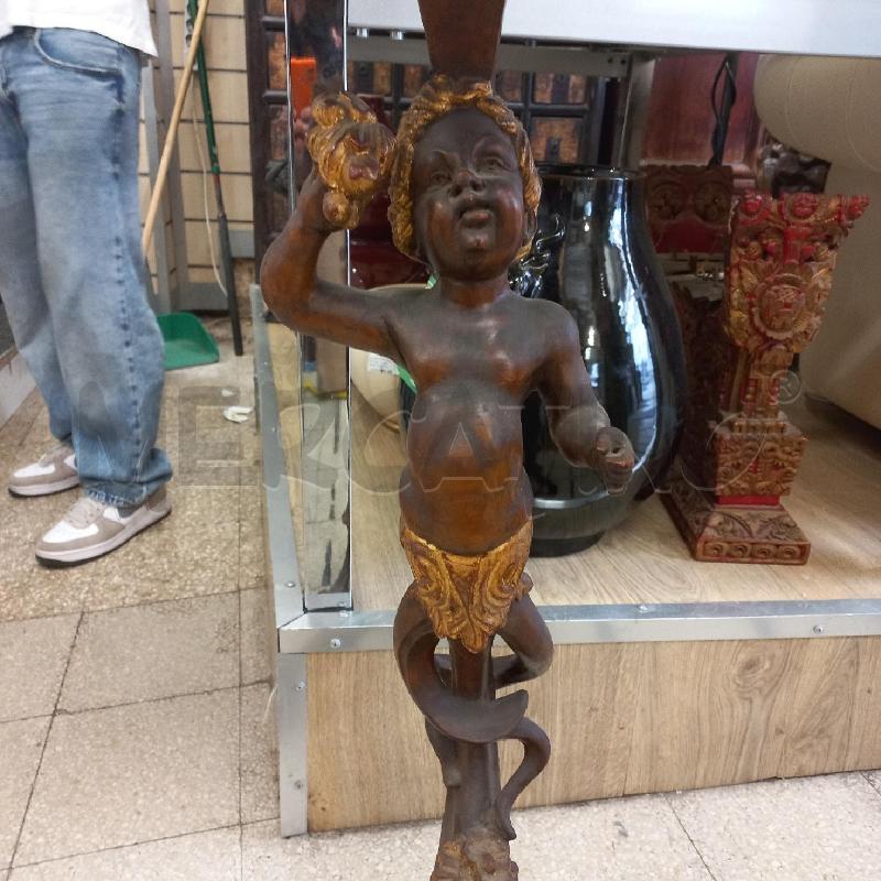 TRESPOLO TONDO BASE PUTTO LEGNO3 | Mercatino dell'Usato Roma garbatella 2