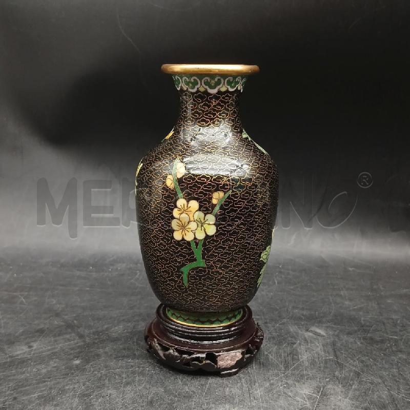 VASETTO CLOISONNE F NERO FIORI | Mercatino dell'Usato Roma garbatella 3