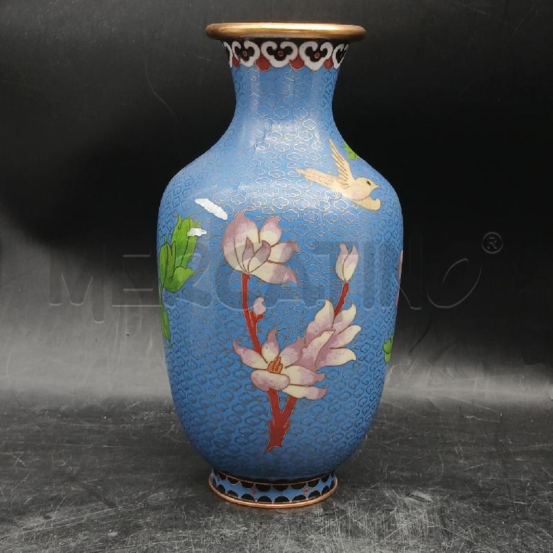 VASO CLOISONNE F BLU FIORI | Mercatino dell'Usato Roma garbatella 2