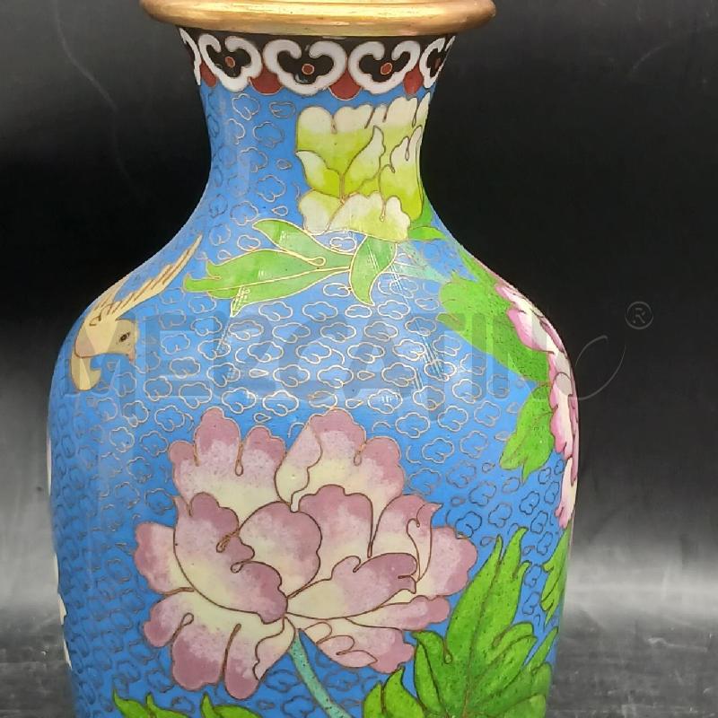 VASO CLOISONNE F BLU FIORI | Mercatino dell'Usato Roma garbatella 3