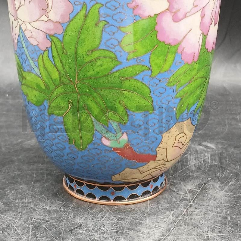 VASO CLOISONNE F BLU FIORI | Mercatino dell'Usato Roma garbatella 5