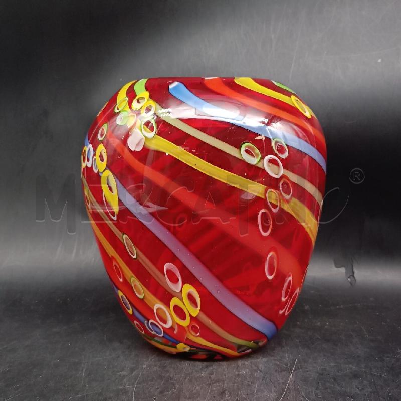 VASO MURANO ROSSO A CANNE SOOMERSE | Mercatino dell'Usato Roma garbatella 1