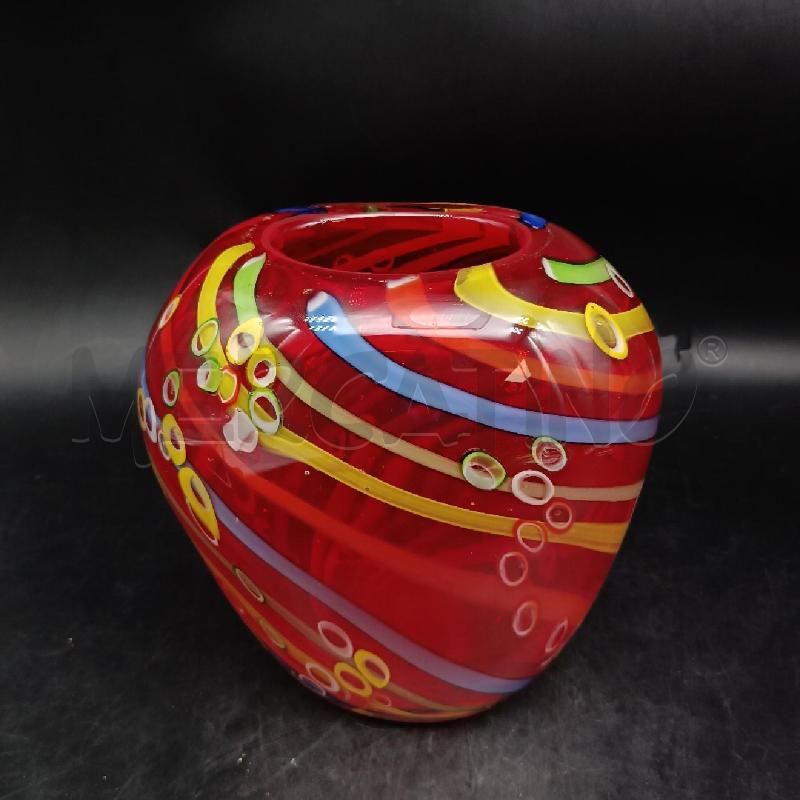 VASO MURANO ROSSO A CANNE SOOMERSE | Mercatino dell'Usato Roma garbatella 2