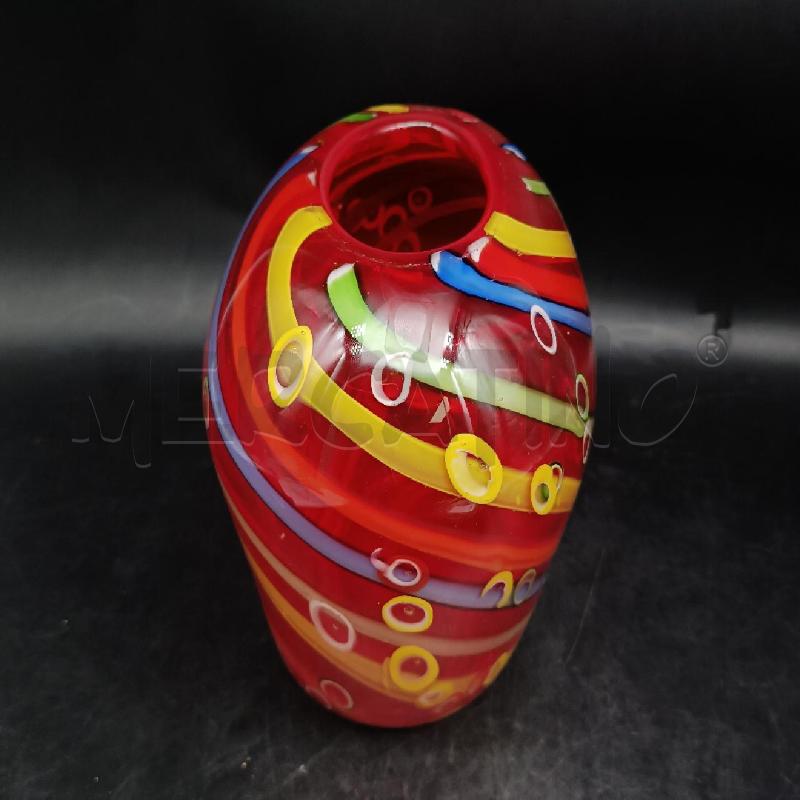 VASO MURANO ROSSO A CANNE SOOMERSE | Mercatino dell'Usato Roma garbatella 3