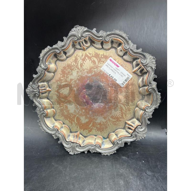 VASSOIO SHEFFIELD DECORO FLOREALE | Mercatino dell'Usato Roma garbatella 1