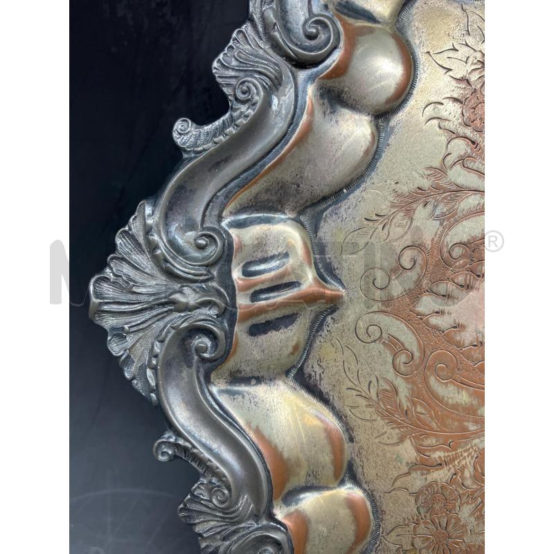 VASSOIO SHEFFIELD DECORO FLOREALE | Mercatino dell'Usato Roma garbatella 2