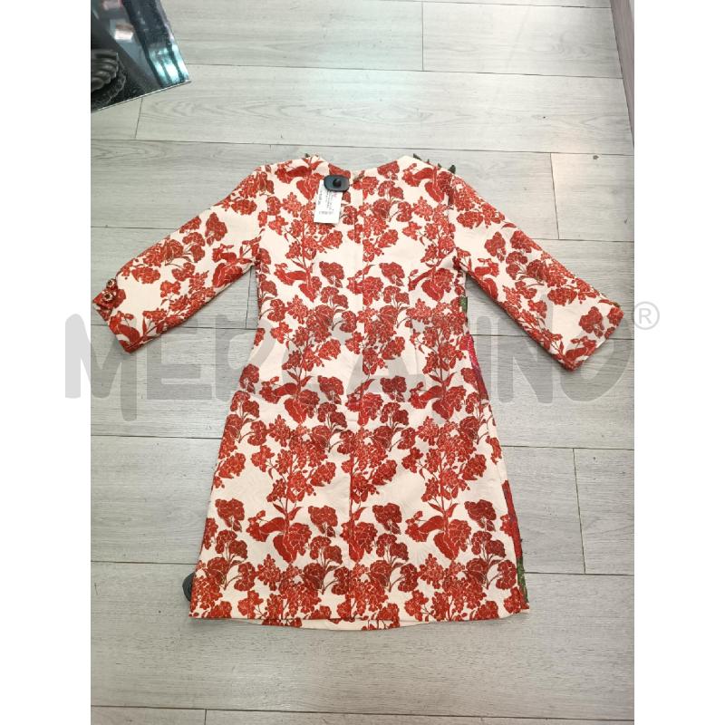VESTITO DONNA BEIGE ROSSO FIORI BOTTONI GIOIELLO  | Mercatino dell'Usato Roma garbatella 4