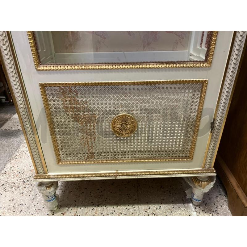VETRINA BIANCA 1ANTA VETRO DECORO DORATO | Mercatino dell'Usato Roma garbatella 3