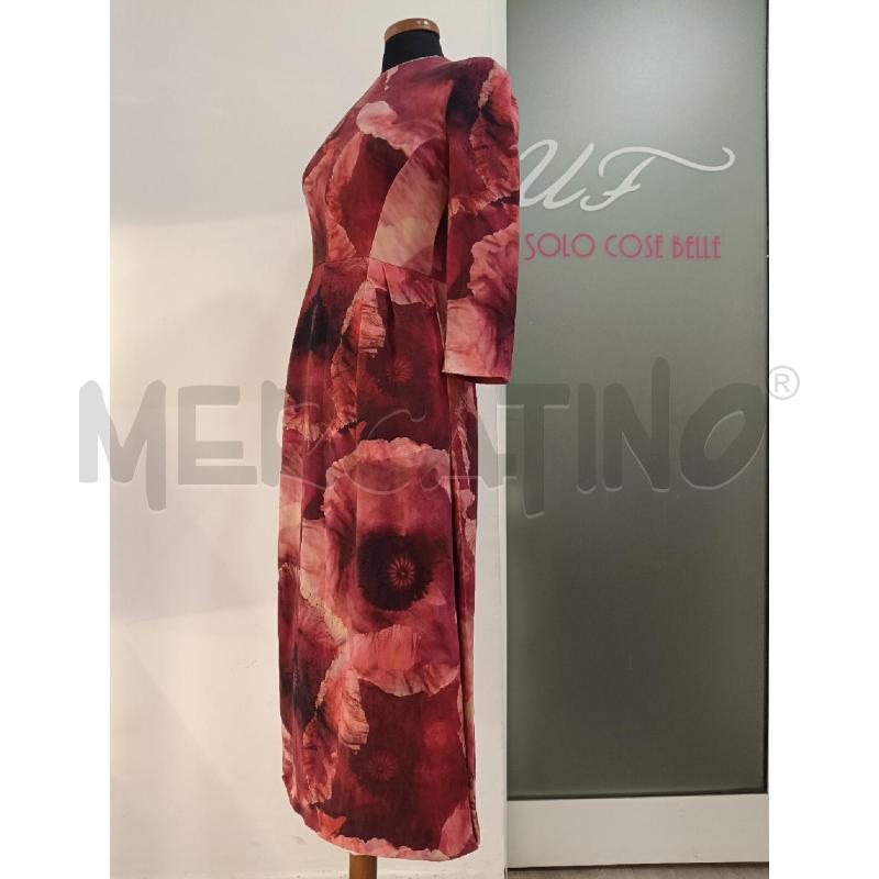 ABITO PORTS 1961 STAMPA FLOREALE DI PAPAVERI IN TONI ROSA MAGENTA SCURO | Mercatino dell'Usato Roma gregorio vii 2