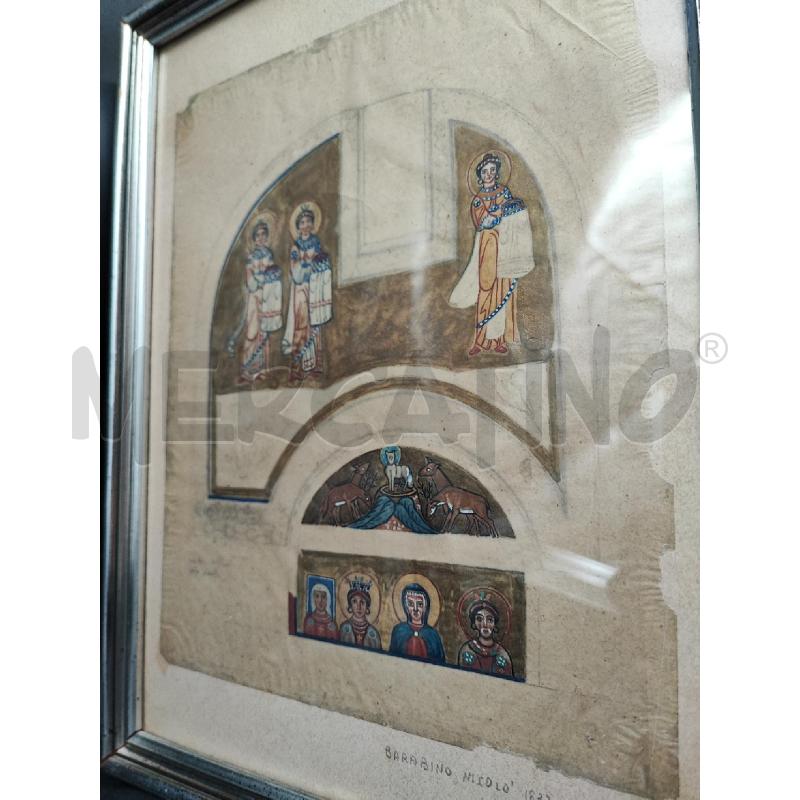 ACQUARELLO TRITTICO BARABINO NICOLO RELIGIO | Mercatino dell'Usato Roma gregorio vii 2