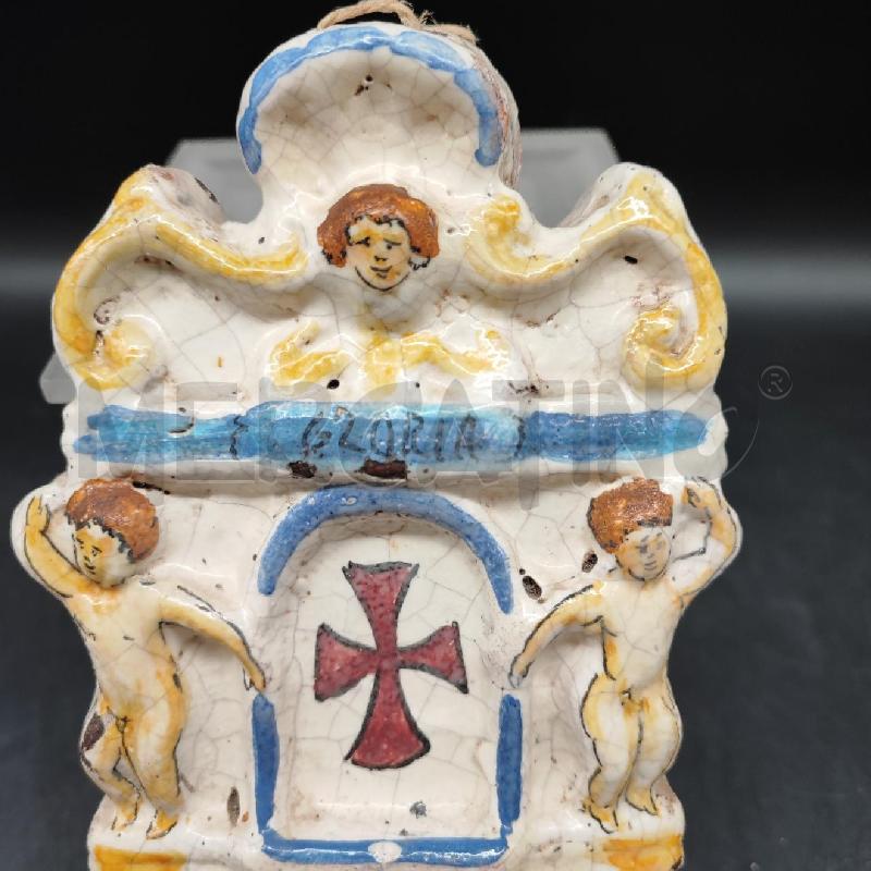 ACQUASANTIERA CERAMICA CROCE ROSSA  | Mercatino dell'Usato Roma gregorio vii 2