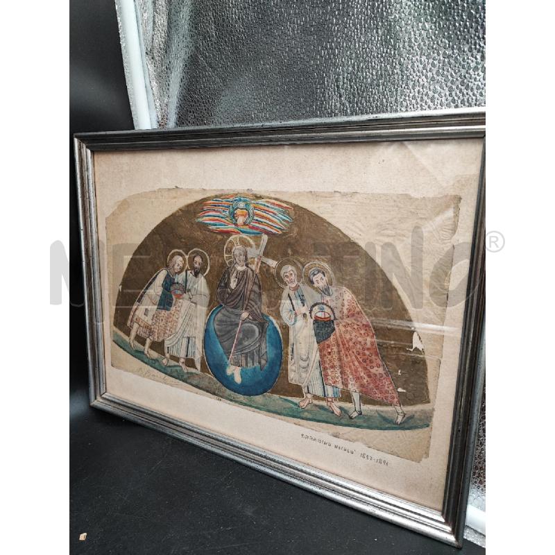ACQUERELLO BARABINO NICOLO GESU CON ANGELI  | Mercatino dell'Usato Roma gregorio vii 1