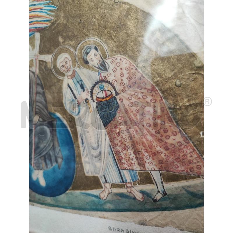 ACQUERELLO BARABINO NICOLO GESU CON ANGELI  | Mercatino dell'Usato Roma gregorio vii 3