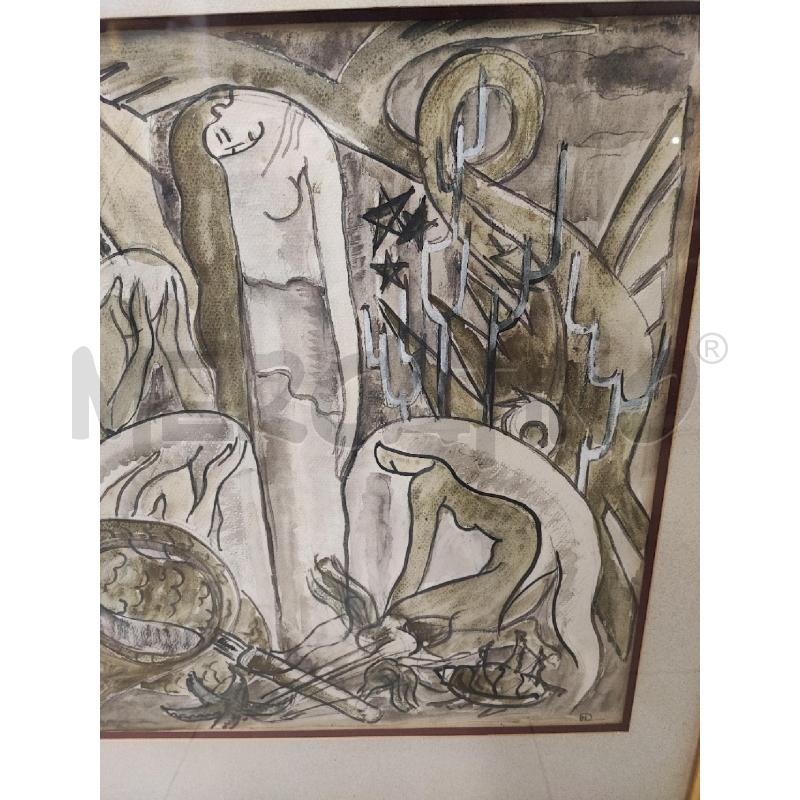ACQUERELLO FIGURE DONNE C DOR  | Mercatino dell'Usato Roma gregorio vii 3