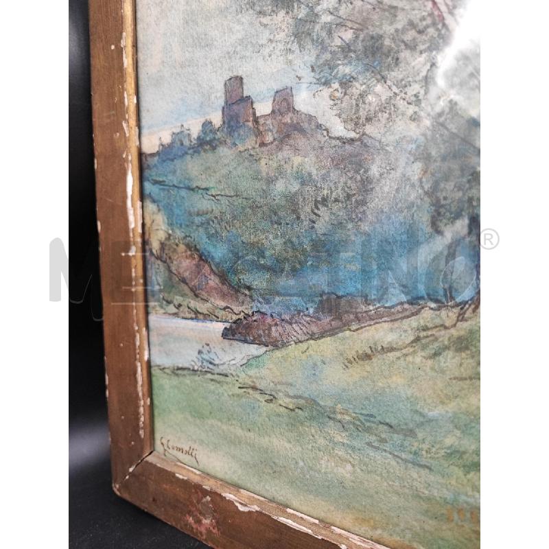 ACQUERELLO PAESAGGIO FIRMA COMOLLI  | Mercatino dell'Usato Roma gregorio vii 3