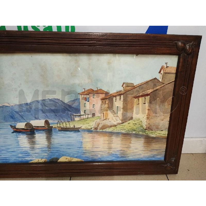 ACQUERELLO RETT PAESAGGIO C LEGNO  | Mercatino dell'Usato Roma gregorio vii 2
