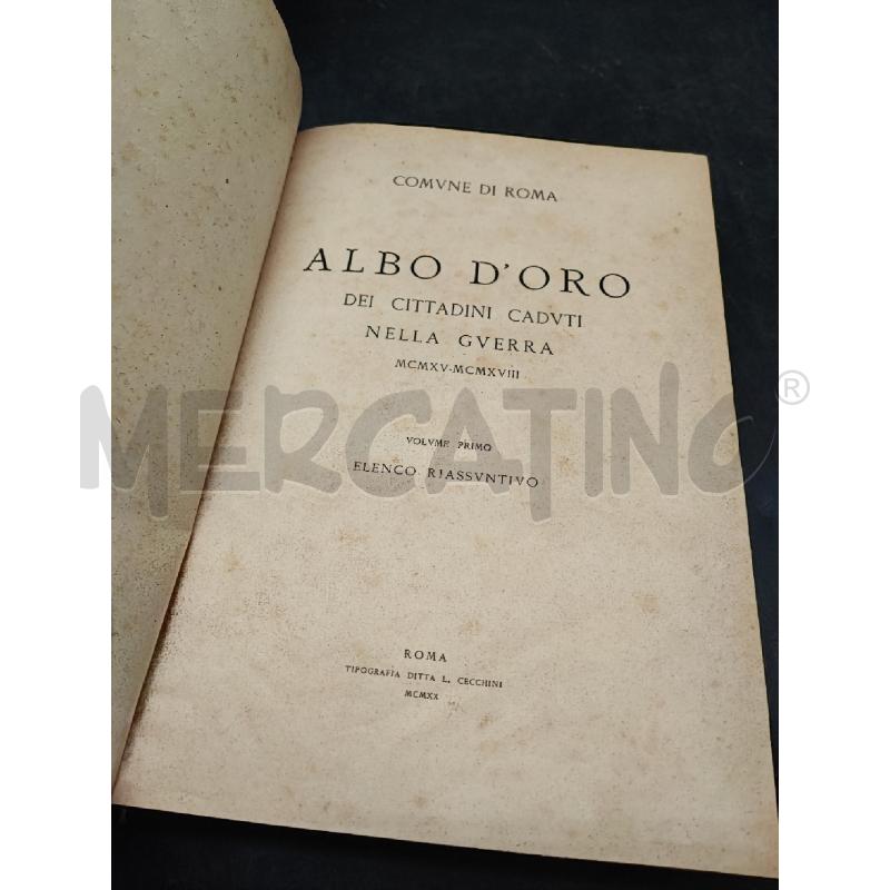 ALBO D'ORO CADUTI 1915/18 | Mercatino dell'Usato Roma gregorio vii 2