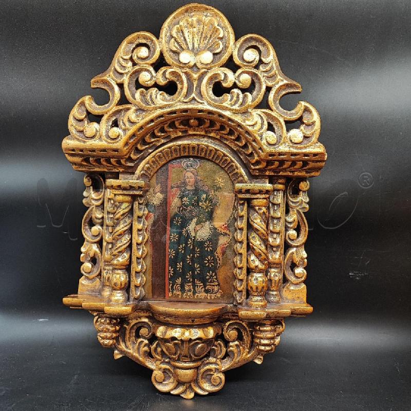 ALTARINO ICONA SACRA LEGNO DORATO  | Mercatino dell'Usato Roma gregorio vii 1