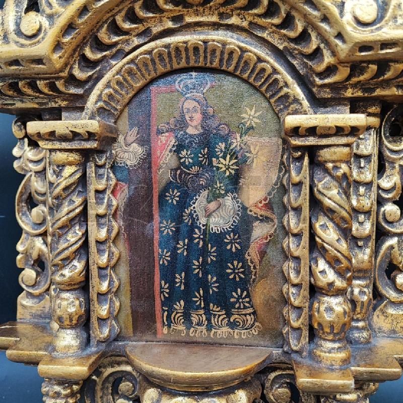 ALTARINO ICONA SACRA LEGNO DORATO  | Mercatino dell'Usato Roma gregorio vii 2