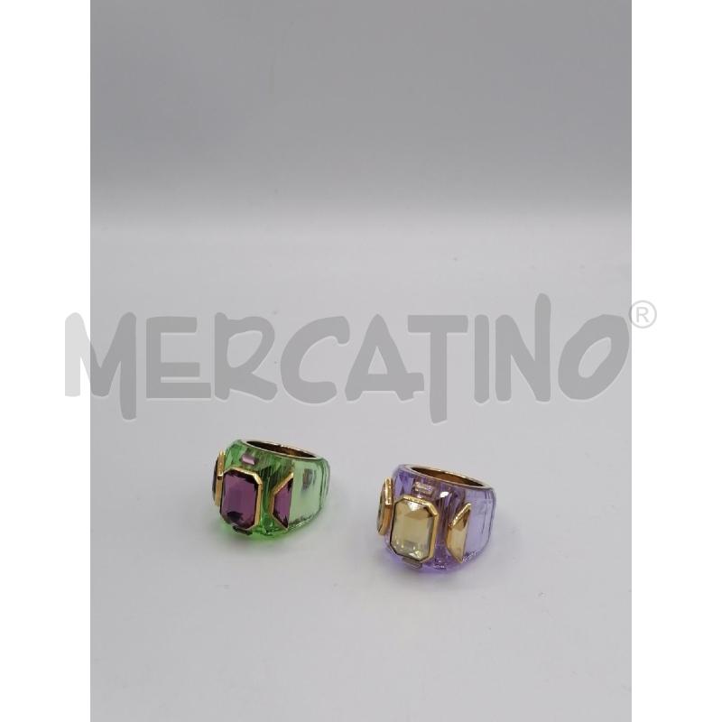 ANELLO DONNA SWAROVSKI LILLA E VERDE | Mercatino dell'Usato Roma gregorio vii 1