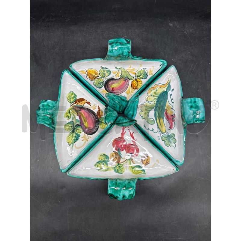 ANTIPASTIERA SPICCHI CERAMICA VERDE  | Mercatino dell'Usato Roma gregorio vii 1
