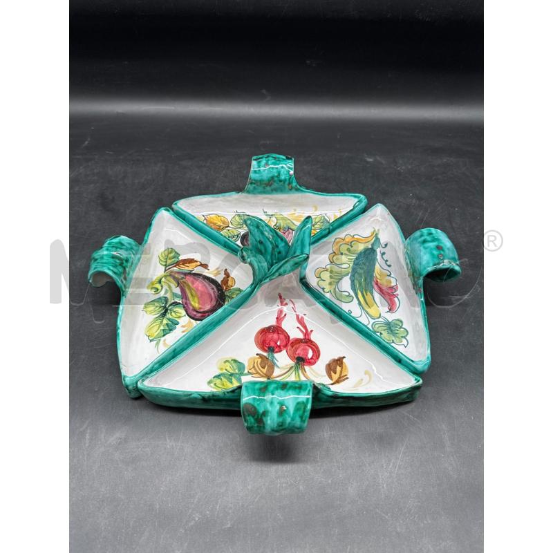 ANTIPASTIERA SPICCHI CERAMICA VERDE  | Mercatino dell'Usato Roma gregorio vii 2
