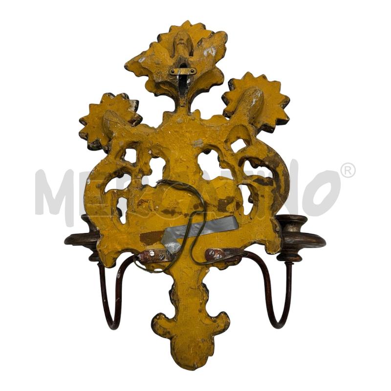 APPLIQUE COPPIA LEGNO VERDE 2 LUCI  | Mercatino dell'Usato Roma gregorio vii 3