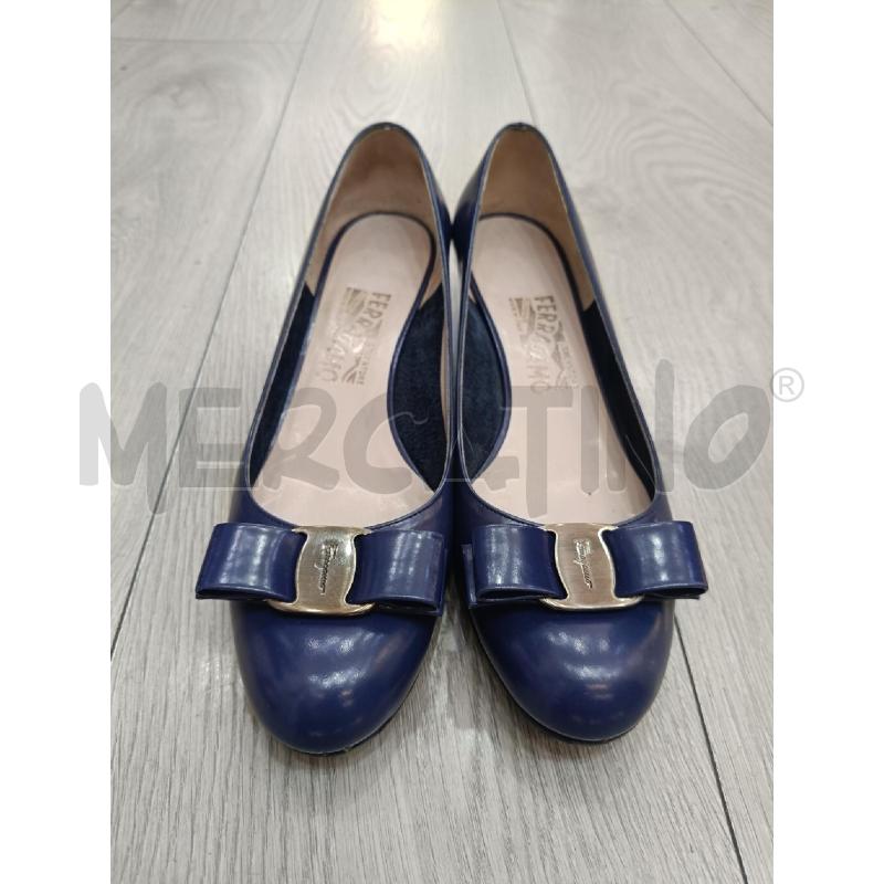 BALLERINA FERRAGAMO BLU FIOCCO | Mercatino dell'Usato Roma gregorio vii 1