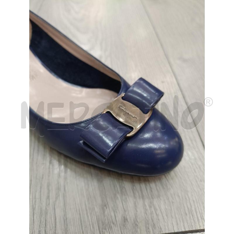 BALLERINA FERRAGAMO BLU FIOCCO | Mercatino dell'Usato Roma gregorio vii 3