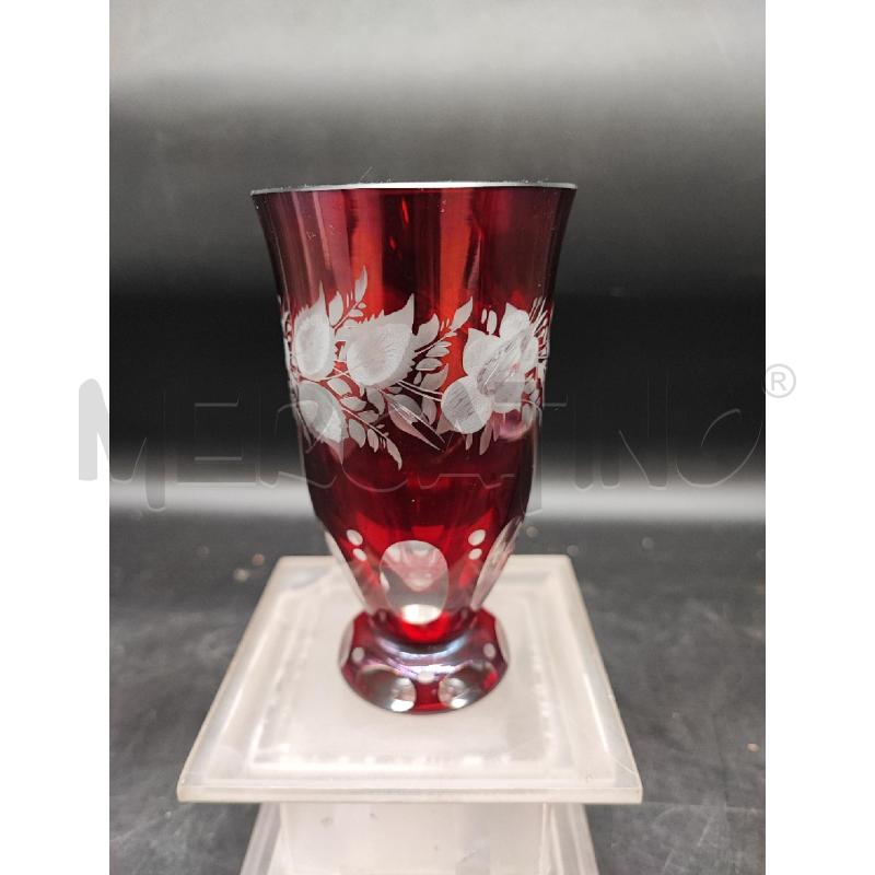 BICCHIERE MOLATO ROSSO FOGLIE BIANCHE  | Mercatino dell'Usato Roma gregorio vii 1