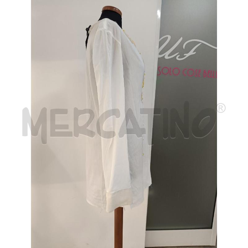 BLUSA DONNA CLASS CAVALLI BIANCO SCOLLO GIALLO ROSA PERLINE | Mercatino dell'Usato Roma gregorio vii 3