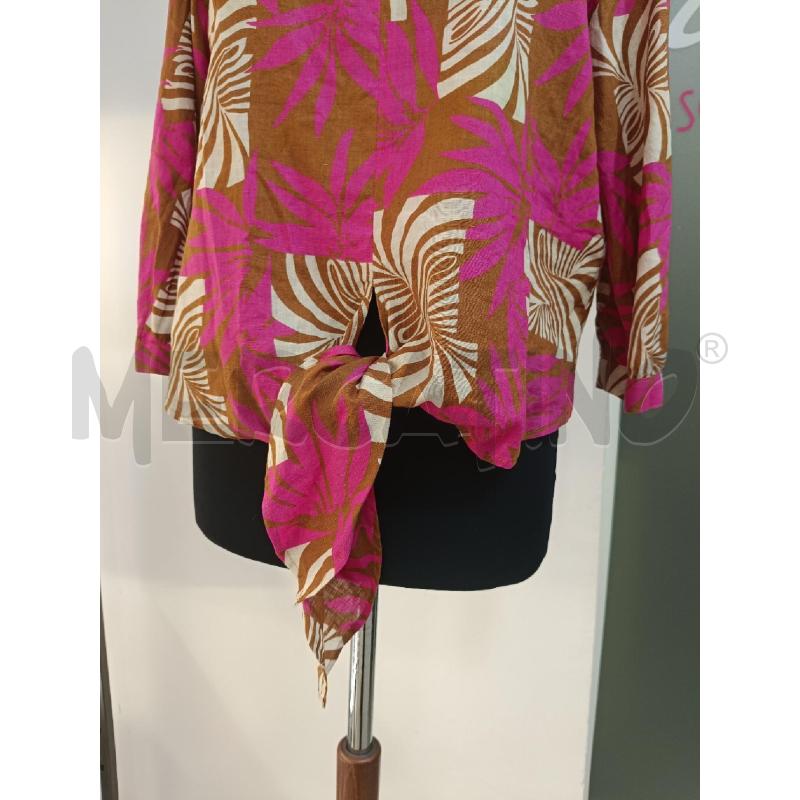 BLUSA DONNA EMMA MARELLA LINO MARRONE FIORI FUCSIA | Mercatino dell'Usato Roma gregorio vii 2