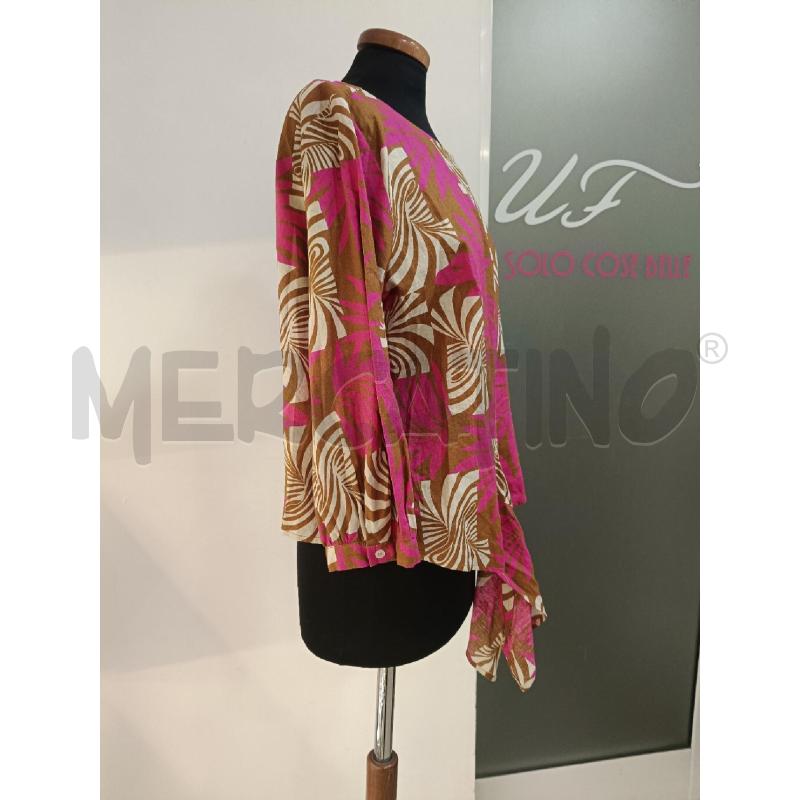 BLUSA DONNA EMMA MARELLA LINO MARRONE FIORI FUCSIA | Mercatino dell'Usato Roma gregorio vii 3